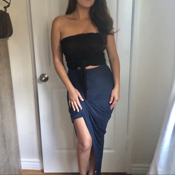 Skirts Drape Up Asymmetrical High Low Bodycon Skirt Poshmark